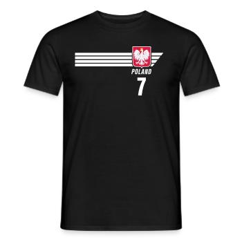 Poland Polska Polish Patriotism Football Fan - Men's T-Shirt - black - Front - AI Model Male 178 light (178cm)