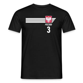 Poland Polska Polish Patriotism Football Fan - Men's T-Shirt - black - Front - AI Model Male 178 light (178cm)