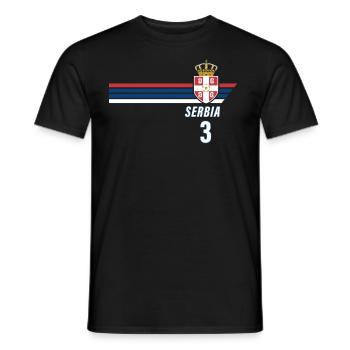 Serbia Srbija Patriotism Football Fan Jersey - Men's T-Shirt - black - Front - AI Model Male 178 light (178cm)