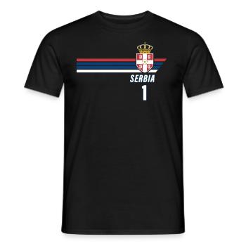 Serbia Srbija Patriotism Football Fan Jersey - Men's T-Shirt - black - Front - AI Model Male 178 light (178cm)