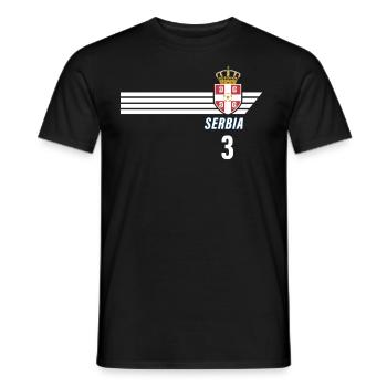 Serbia Srbija Patriotism Football Fan Jersey - Men's T-Shirt - black - Front - AI Model Male 178 light (178cm)