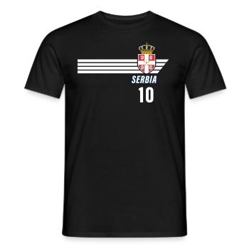 Serbia Srbija Patriotism Football Fan Jersey - Men's T-Shirt - black - Front - AI Model Male 178 light (178cm)