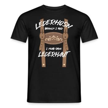 Bayrische Lederhosen Ersatz Hirsch Volksfest - Männer T-Shirt - Schwarz - Vorne - AI Model Male 178 light (178cm)