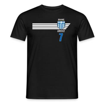 Greece Hellas Greece Greek Football - Men's T-Shirt - black - Front - AI Model Male 178 light (178cm)
