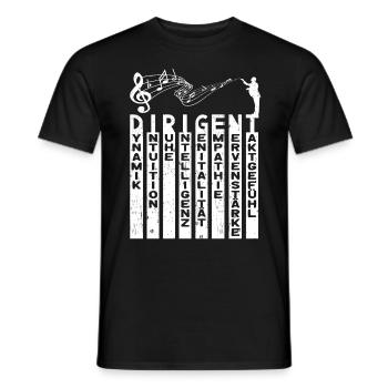 Choirmaster Orchestra Conductor Music Key Music - Men's T-Shirt - black - Front - AI Model Male 178 light (178cm)