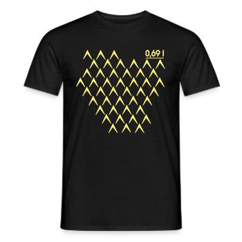 Frankfurt 069 Ribbed Abbelwoiglas pattern Äppler - Men's T-Shirt - black - Front - AI Model Male 178 light (178cm)