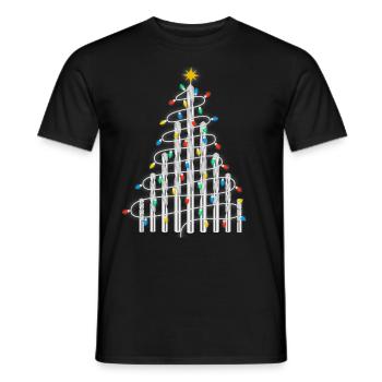 Christmas Tree Craftsman Drill Construction Worker DIY - Men's T-Shirt - black - Front - AI Model Male 178 light (178cm)