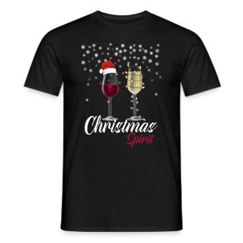 Christmas Spirit Weihnachten Rotwein - Männer T-Shirt - Schwarz - Vorne - AI Model Male 178 light (178cm)