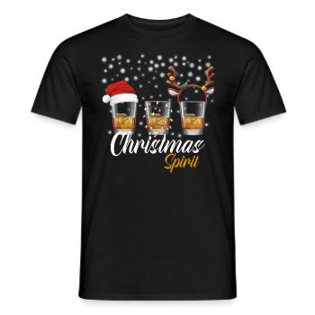 Christmas Spirit Weihnachten Whisky Malt Shots - T-shirt homme - noir - Devant - AI Model Male 178 light (178cm)