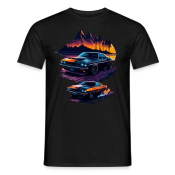 Klassischer Sportwagen - Männer T-Shirt - Schwarz - Vorne - AI Model Male 178 light (178cm)