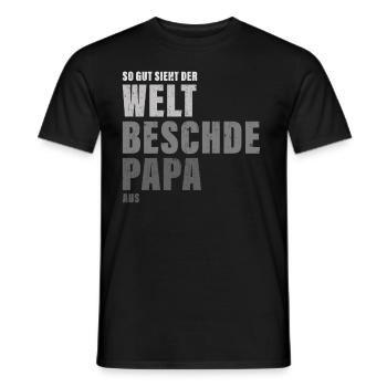 Welt Beschder Papa Bester Vater Schwäbisch Schwabe - Männer T-Shirt - Schwarz - Vorne - AI Model Male 178 light (178cm)