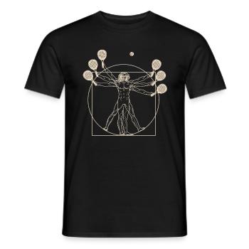Vitruvian Man Padel Tennis Paddle - T-shirt homme - noir - Devant - AI Model Male 178 light (178cm)
