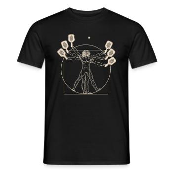 Vitruvian Man Pickleball - Männer T-Shirt - Schwarz - Vorne - AI Model Male 178 light (178cm)