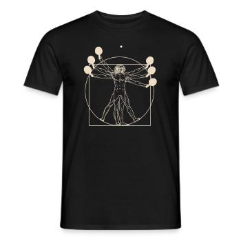 Vitruvian Man Pingpong Table Tennis Ping-Pong - Men's T-Shirt - black - Front - AI Model Male 178 light (178cm)