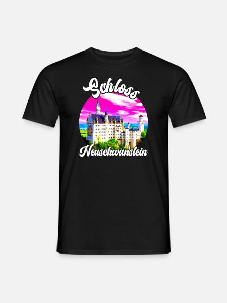 Bayern Schloss Neuschwanstein Deutschland - Männer T-Shirt - Schwarz