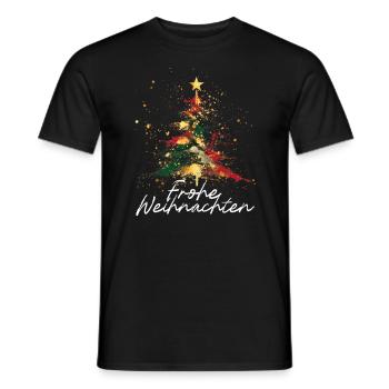 Oh Christmas Tree Colorful Artistic Christmas Tree - Men's T-Shirt - black - Front - AI Model Male 178 light (178cm)