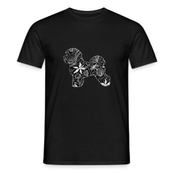 Flower Bichon Frize - Men's T-Shirt - black - Front - AI Model Male 178 light (178cm)