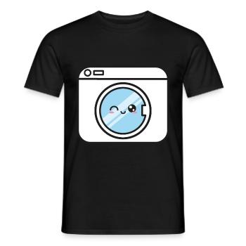 Waschmaschine Kawaii Lustig Süß - Männer T-Shirt - Schwarz - Vorne - AI Model Male 178 light (178cm)