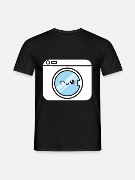 Washing machine Kawaii Lustig Sweet - Men's T-Shirt - black