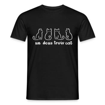 Un Deux Trois Cat - T-shirt homme - noir - Devant - AI Model Male 178 light (178cm)