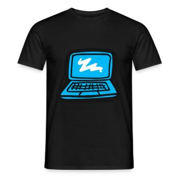 Ordinateur portable de dessin - T-shirt homme - noir - Devant - AI Model Male 178 light (178cm)