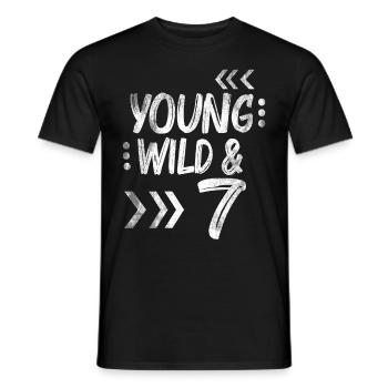 Birthday seven years 7 birthday gift - Men's T-Shirt - black - Front - AI Model Male 178 light (178cm)