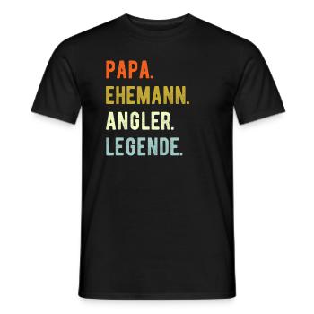 Angler Angel Papa Ehemann - Männer T-Shirt - Schwarz - Vorne - AI Model Male 178 light (178cm)