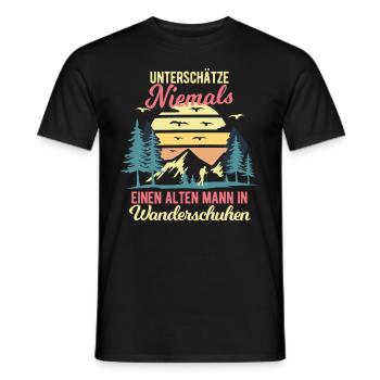 Wandern Wander Wanderer Wanderung Männer - Männer T-Shirt - Schwarz - Vorne - AI Model Male 178 light (178cm)