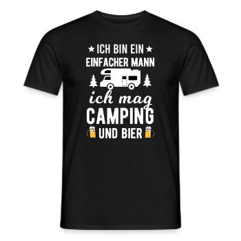 Camping Bier Camper Herren Wohnwagen - Männer T-Shirt - Schwarz - Vorne - AI Model Male 178 light (178cm)