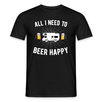 Camping campeur campeur bière - T-shirt homme - noir - Devant - AI Model Male 178 light (178cm)