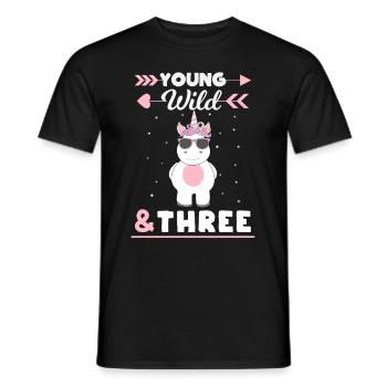 3ème anniversaire Licorne 3 ans - T-shirt homme - noir - Devant - AI Model Male 178 light (178cm)