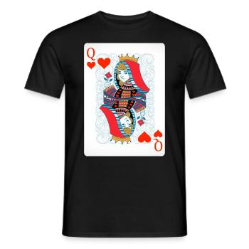 Queen of Hearts Costume Card Game Poker Gift - Men's T-Shirt - black - Front - AI Model Male 178 light (178cm)