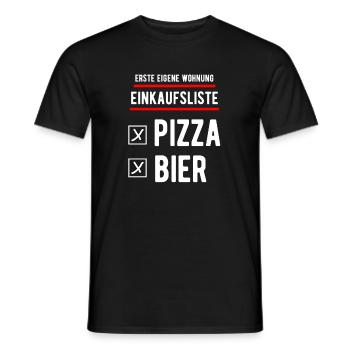 Eigene Wohnung Pizza und Bier Einweihungsgeschenk - Männer T-Shirt - Schwarz - Vorne - AI Model Male 178 light (178cm)