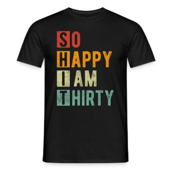30e anniversaire - cadeaux amusants 30 ans - T-shirt homme - noir - Devant - AI Model Male 178 light (178cm)