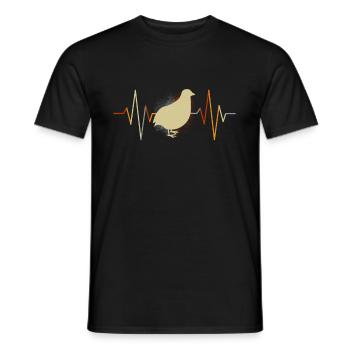 Wachtel Wachteln Zwergwachtel Herzschlag Vintage - Männer T-Shirt - Schwarz - Vorne - AI Model Male 178 light (178cm)