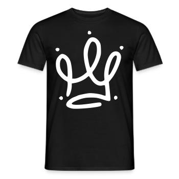 Emoji Krone Kronen Skizze weiß - Männer T-Shirt - Schwarz - Vorne - AI Model Male 178 light (178cm)