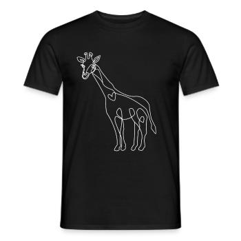 Giraffe Zoo Geschenk Geburtstag lineart - Männer T-Shirt - Schwarz - Vorne - AI Model Male 178 light (178cm)