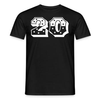 Numéro 20 - T-shirt homme - noir - Devant - AI Model Male 178 light (178cm)
