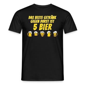 Fünf Bier gegen den Durst - Männer T-Shirt - Schwarz - Vorne - AI Model Male 178 light (178cm)