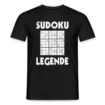 Sudoku Legende - Zahlenrätsel lösen - Männer T-Shirt - Schwarz - Vorne - AI Model Male 178 light (178cm)