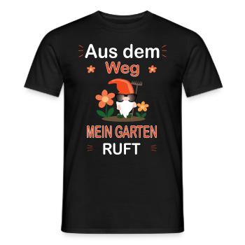 Der Garten ruft- Gärtner Gartenarbeit Spruch - Männer T-Shirt - Schwarz - Vorne - AI Model Male 178 light (178cm)
