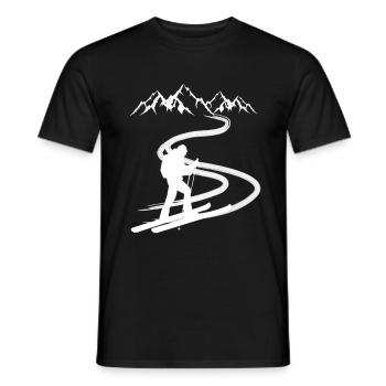 Tourenski Tourengeher Skitour Berg Design - Männer T-Shirt - Schwarz - Vorne - AI Model Male 178 light (178cm)