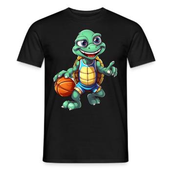 Basketball Turtle - Men's T-Shirt - black - Front - AI Model Male 178 light (178cm)