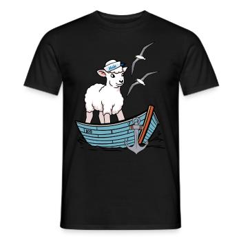 Moin maritim Schaf Boot Schafe Küste Boot - Männer T-Shirt - Schwarz - Vorne - AI Model Male 178 light (178cm)
