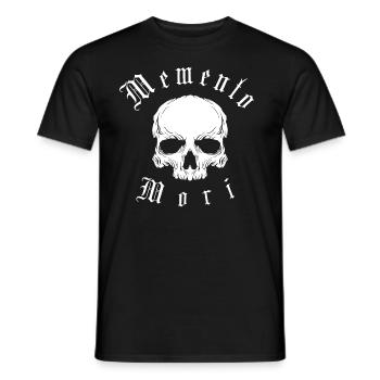 Memento Mori Skull Logo - Men's T-Shirt - black - Front - AI Model Male 178 light (178cm)