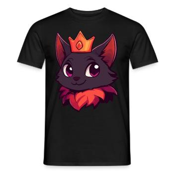 Chat couronné mignon avec sourire espiègle - T-shirt homme - noir - Devant - AI Model Male 178 light (178cm)