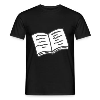 Book Drawing - Men's T-Shirt - black - Front - AI Model Male 178 light (178cm)