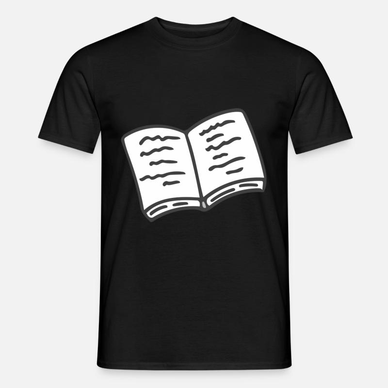 Buch Zeichnung - Männer T-Shirt - Schwarz