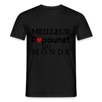 Meilleur Papounet du Monde! - T-shirt homme - noir - Devant - AI Model Male 178 light (178cm)