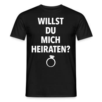 heiratsantrag verlobung verloben antrag heiraten - Männer T-Shirt - Schwarz - Vorne - AI Model Male 178 light (178cm)